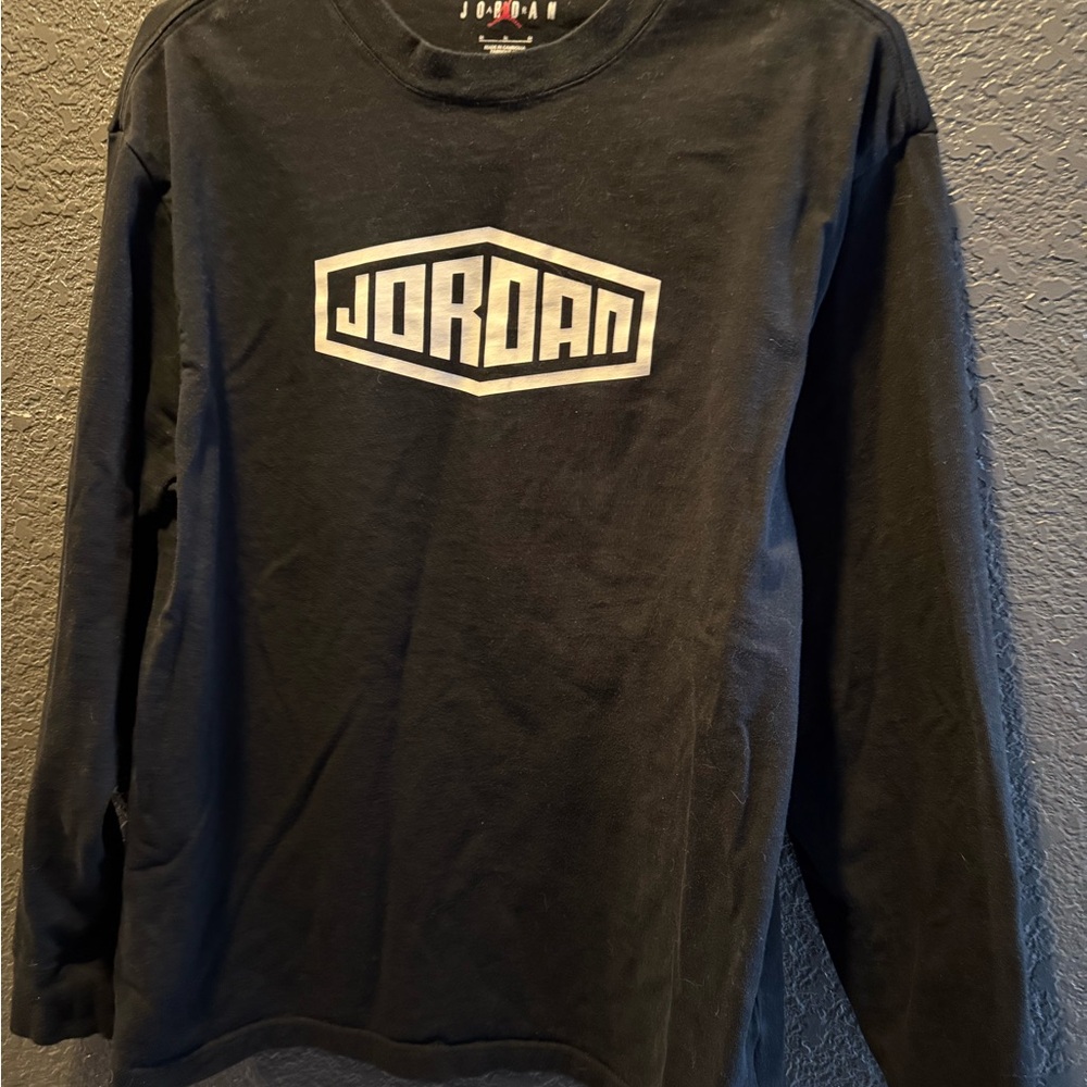 Jordan Black Long Sleeve Tee with Logo